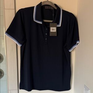 G/FORE women’s navy Polo with White Accents